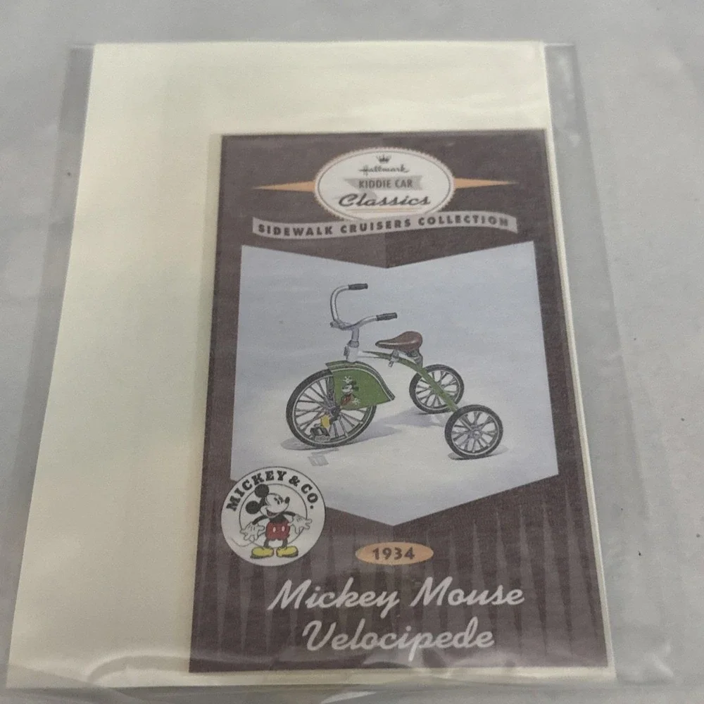 Vintage 1990s Hallmark Kiddie Classics Mickey Mouse Velocipede –‎ Box & COA